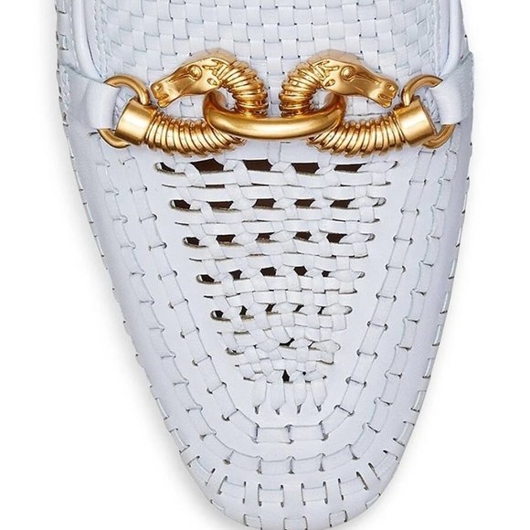 Tory Burch $348 Jessa Woven Backless Loafer Icy Blue Crisp 6 10 - Picture 11 of 16